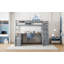 Lit mezzanine double avec 7 tiroirs, 2 tablettes et un bureau-911174455