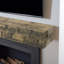 Manteau de cheminée en faux bois récupéré coupé à la hache, H 5 1/2 po x P 7 1/2 po x l 66 po, finition brun fumé-96388721-129989809