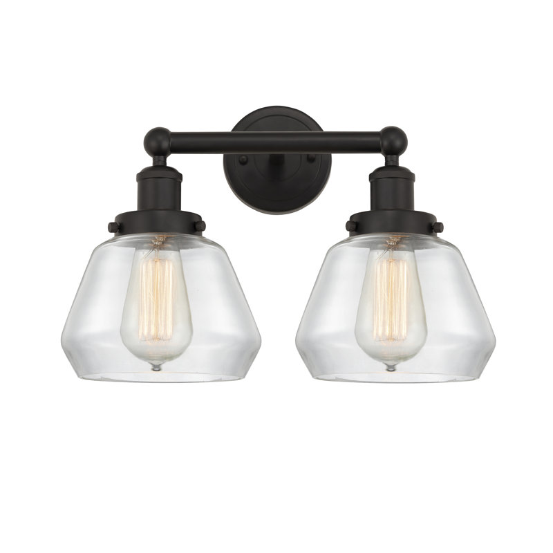 Éclairage pour salle de bain à 2 lumières à intensité variable Rivka, Transparent, Bronze huilé