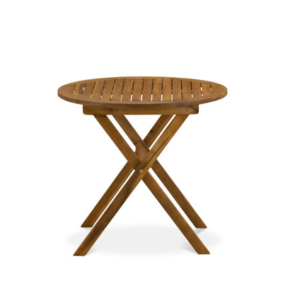 Table basse ronde en bois d'acacia A Patio Furniture, 30 x 30 pouces, huile naturelle