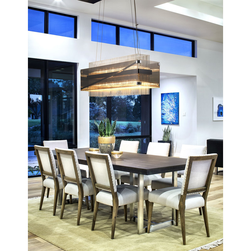 Luminaire suspendu linéaire à 12 lumières pour îlot de cuisine Apollo