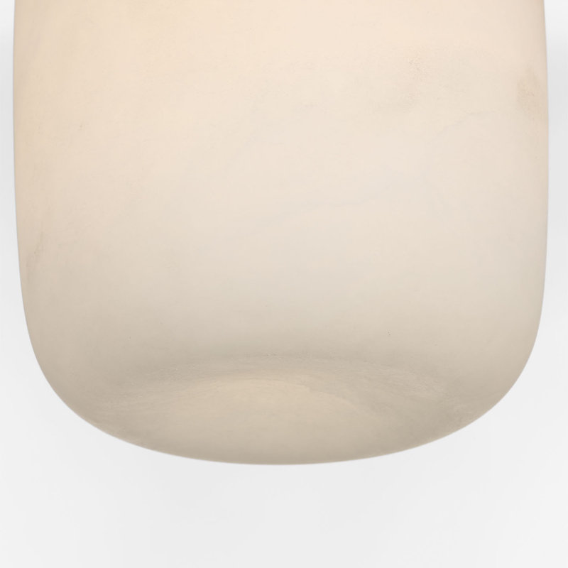 Kelly Wearstler Formosa 5" Elongated Flush Mount, Alabaster/Polished Nickel