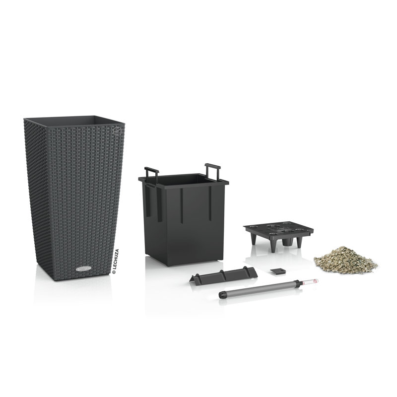 Cubico Pot Planter, 56 cm H x 30 cm W x 30 cm D, Granite