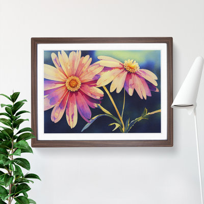 Charming Watercolour Daisy Flowers 1 Piece Single Picture Frame Painting