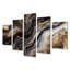 Glam Gold Flows Black Agate - Marble Wall Art, toile 5 pièces-1313478855