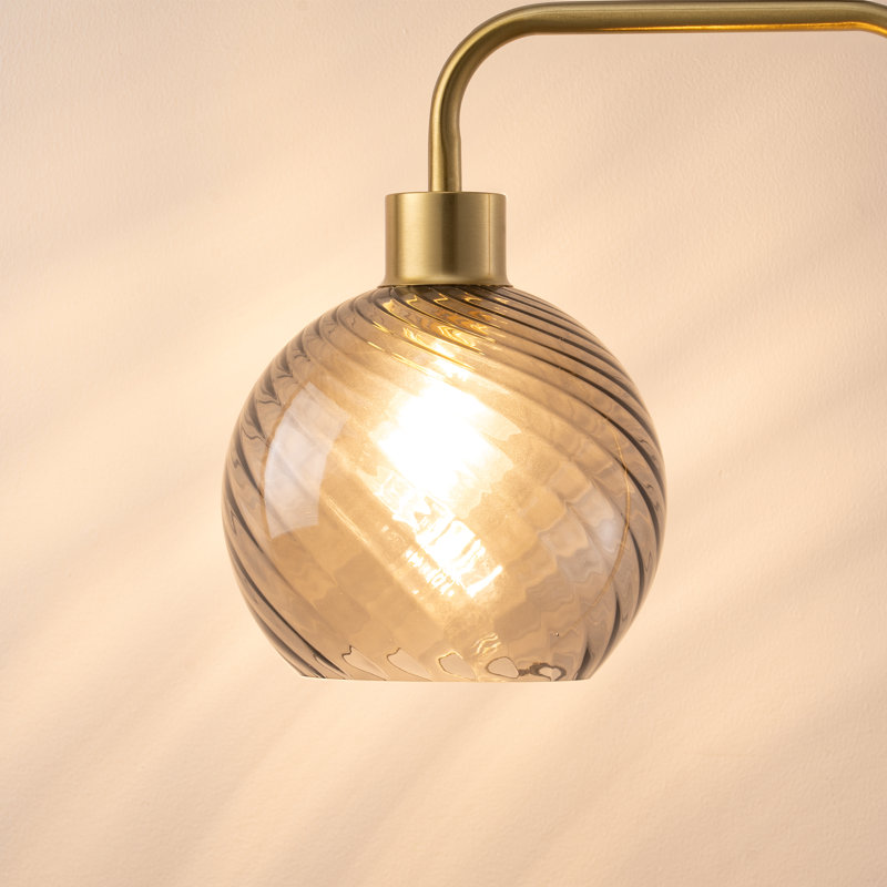 Lampe sur pied arquée en verre moderne de 67 po avec télécommande, ampoule incluse