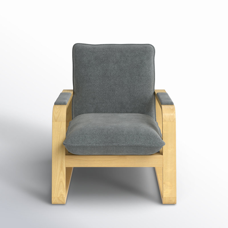 Lizzie Upholstered Armchair, Silver Gray Chenille