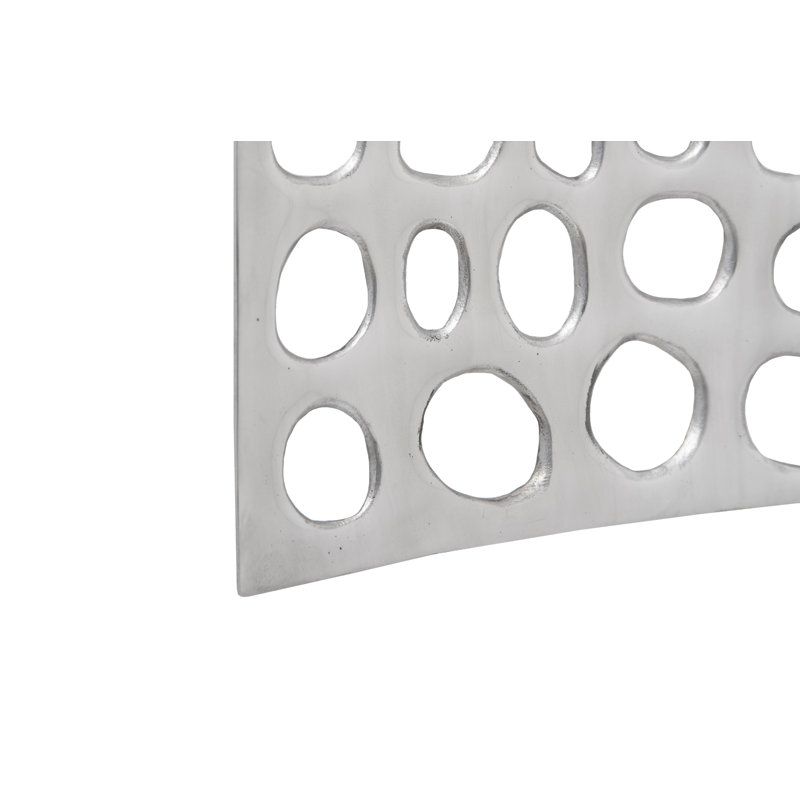 Silver Contemporary Polka Dot Metal Wall Tile