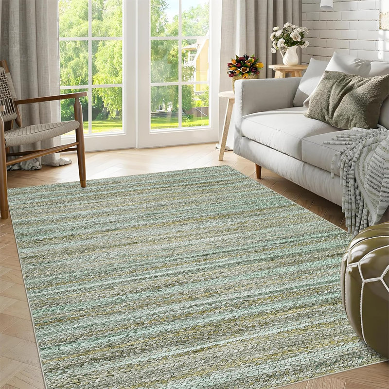 Hallway Rug – Washable Soft Modern Non-Slip Stain-Resistant Low Pile Faux Wool Carpet for Bedroom Kitchen Laundry Room.