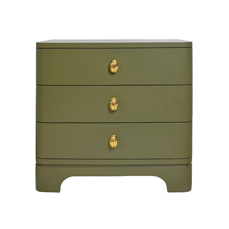 Fortune Solid Wood End Table, Green