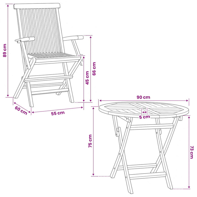 Solid Wood Patio Dining Set Table,