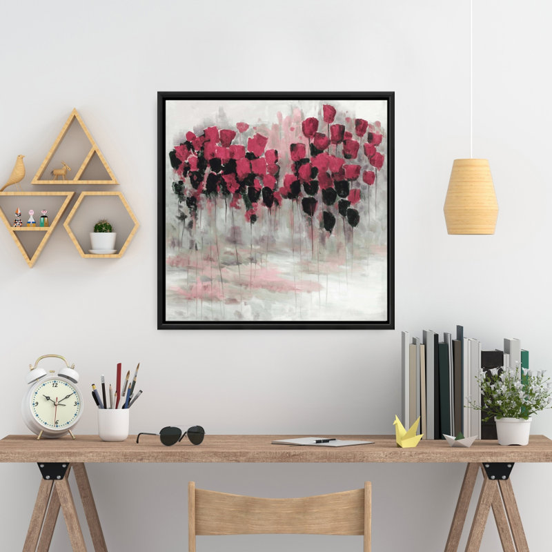 "Champ de fleurs roses et noires"