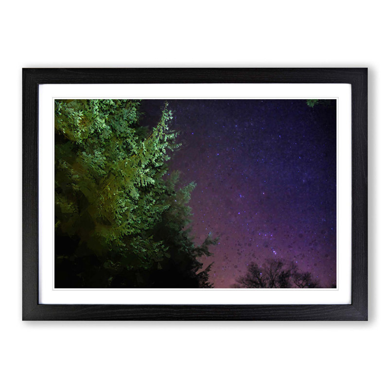 Starry Sky in Abstract - Picture Frame Graphic Art Print, 27cm H x 36cm W x 2cm D, Black Framed