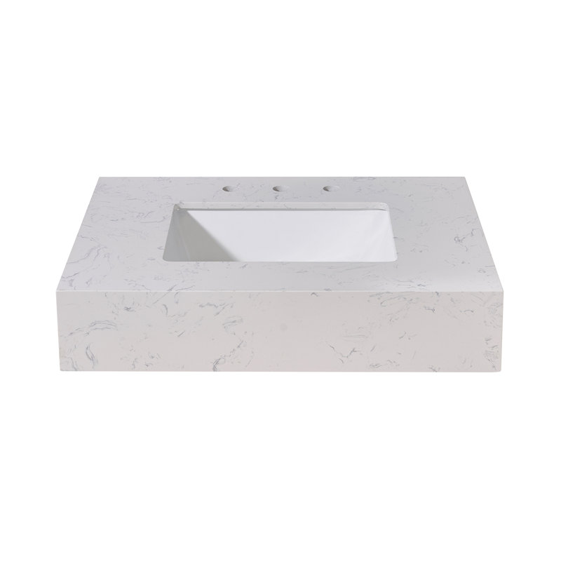 30" White Ceramic Vanity Top with Sink