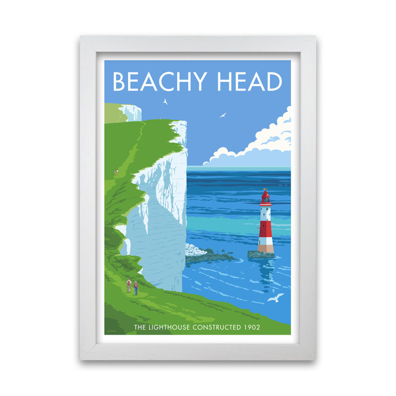 Beachyhead by Stephen Millership - Print, 84.1 cm H x 59.4 cm W x 5 cm D, White