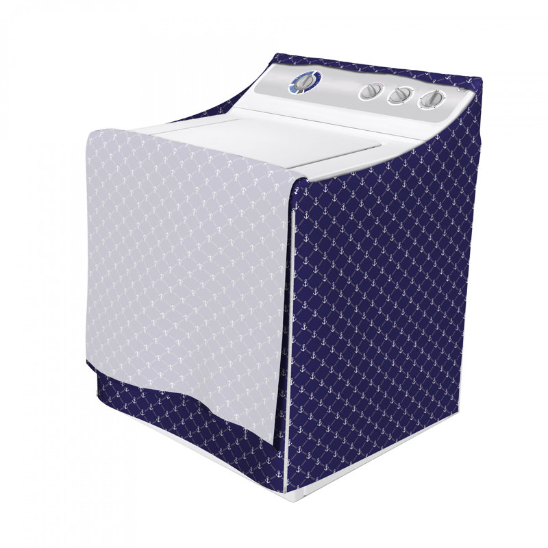 Motif à carreaux avec chaîne et housse pour machine à laver, Bleu royal