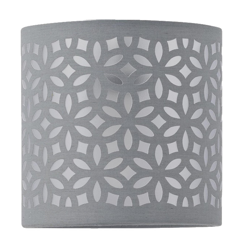 15cm H Cotton Drum Lamp Shade ( Uno ) in Grey