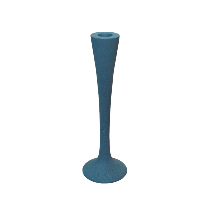 Bougeoir de table en aluminium, Bleu foncé, H 8 po x l 4 po x P 4 po