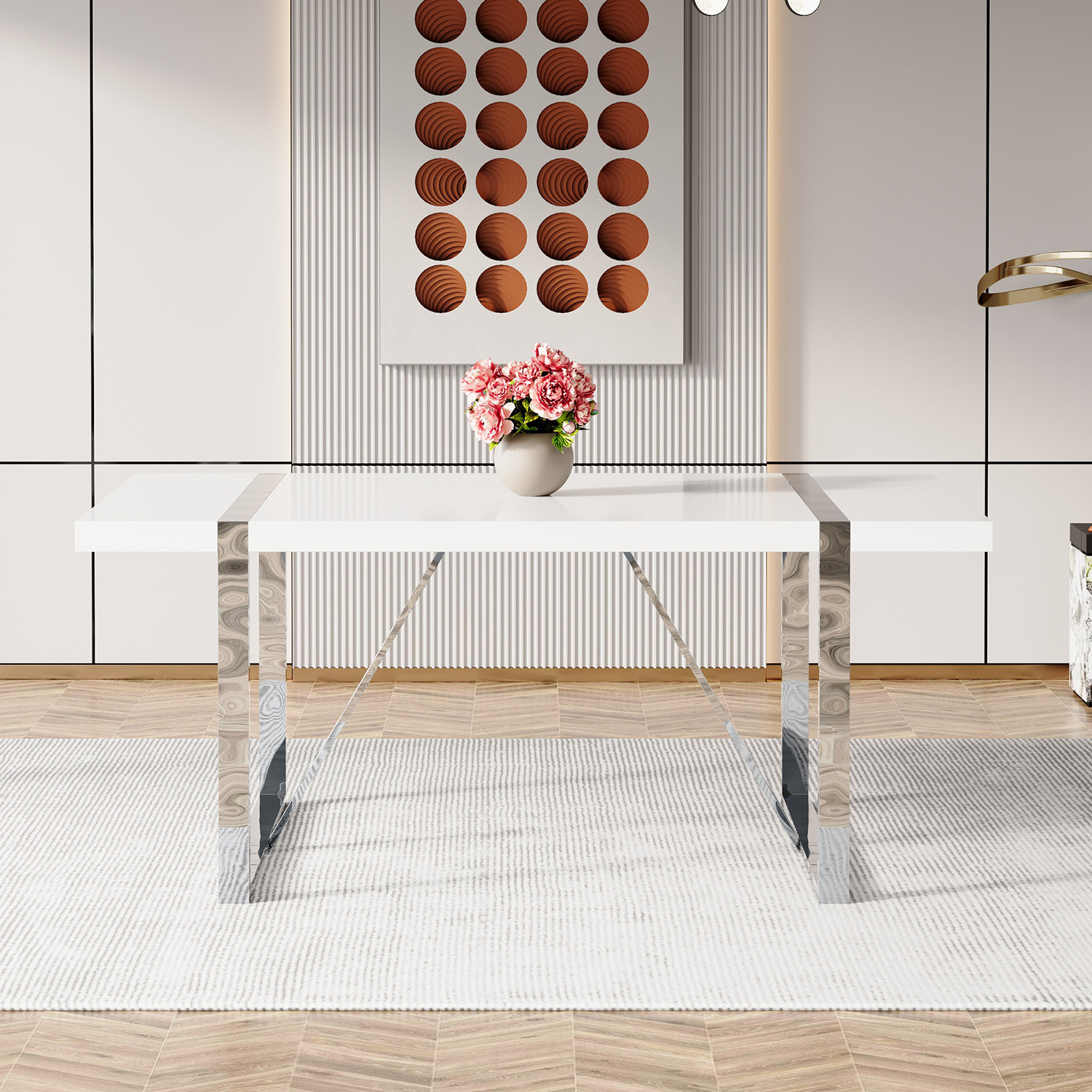Mercer41 71" Modern Rectangular Dining Table For Dining Room, Living ...