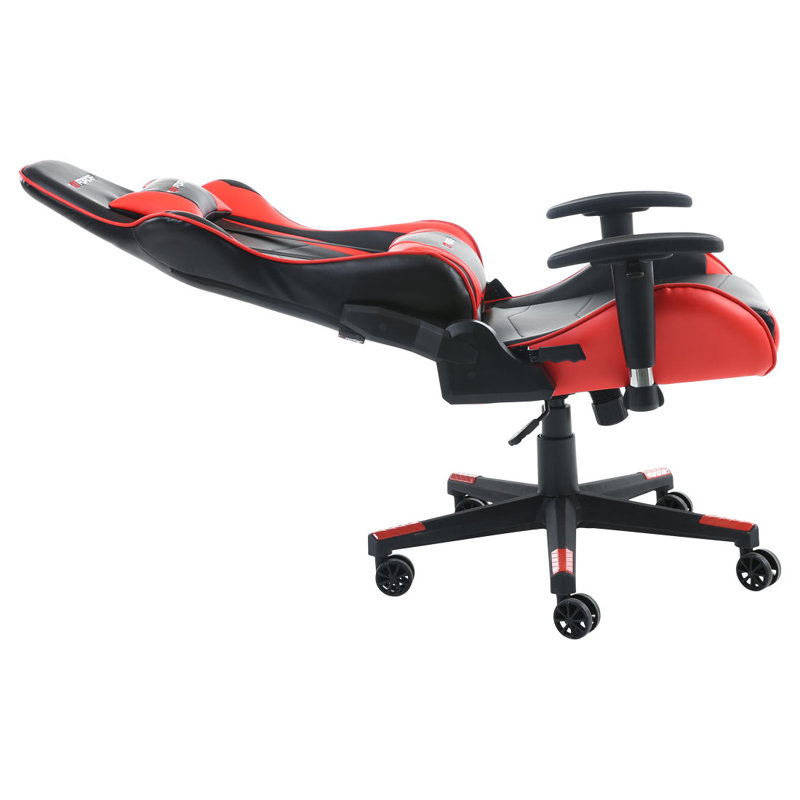 Brayden Studio Forcier Reclining Faux Leather PC & Racing Game Chair, Red/Black