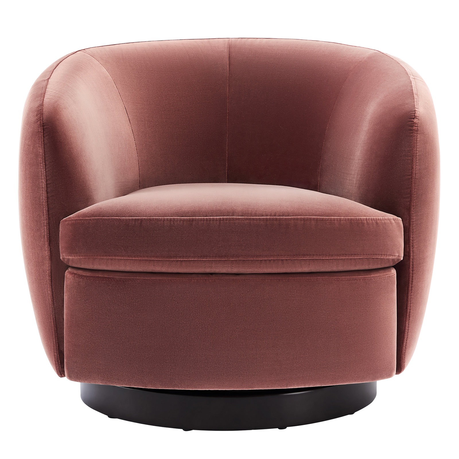 Marcy Linen Swivel Barrel Chair, Rose Vintage Velvet