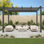 Pergola extérieure Erommy 10 pi x 10 pi avec auvent rétractable, structure en métal robuste et toit à abat-jour réglable, gris-123264993-123264994
