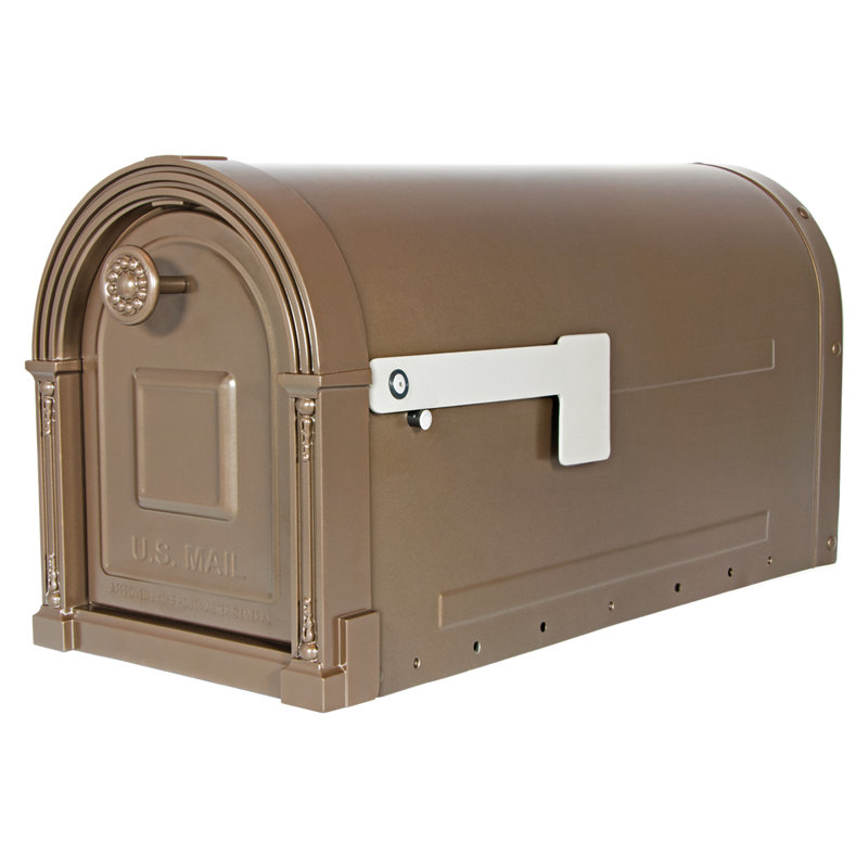 Garrison Large Venetian Bronze Steel Post Mount Mailbox