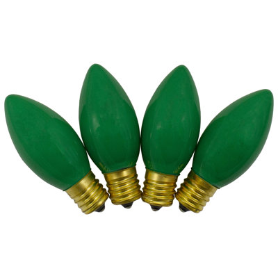 Pack Of 4 Green C9 Opaque Christmas Replacement Bulbs