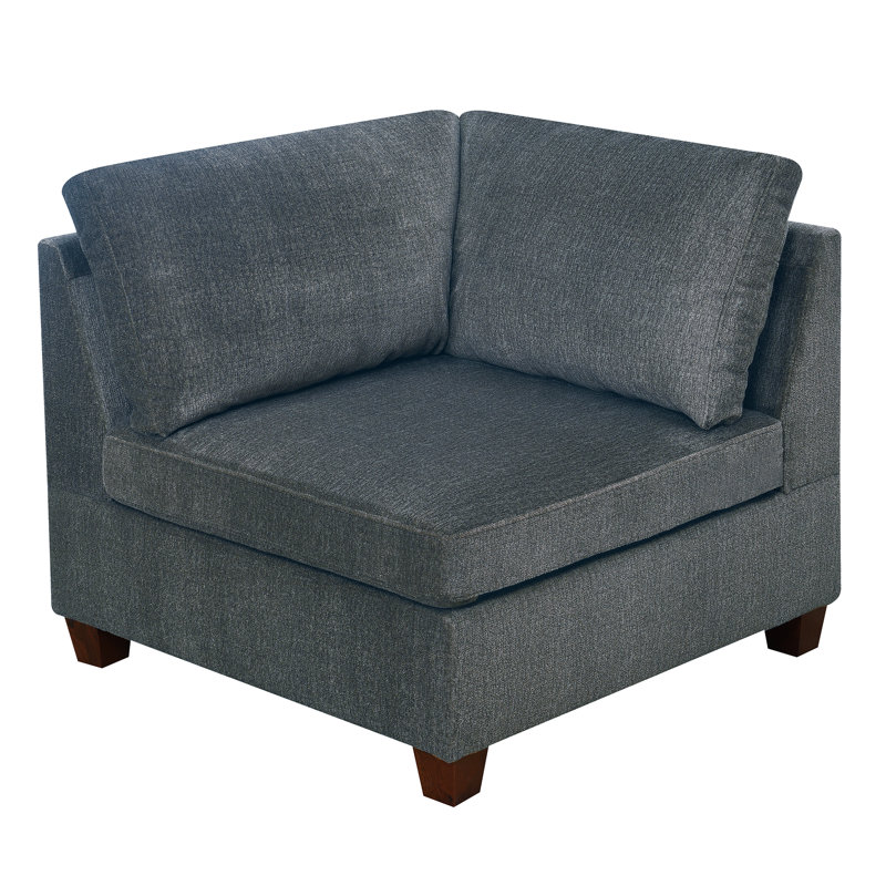 Gray Modular 6Pc Ensemble, Chenille Fabric Difference, Wood Frame In Hue, Mark,