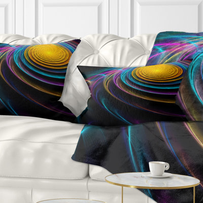  Coussin lombaire abstrait à motif de cercles volumineux colorés 3D