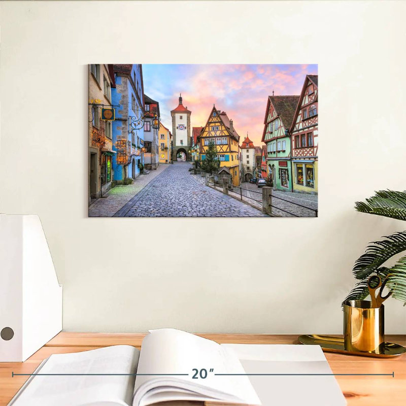 Rue Sirci pavée Rothenburg, H 8 po x l 12 po