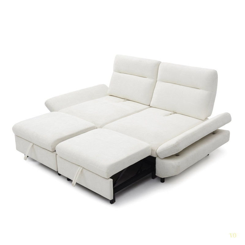 Sleeper Sofa Bed, 3 In 1 Pull-Out Convertible Sofa Bed,  Lounge Soft Futon Sofa With Adjustable Backrest, Chenille Couches For Living Room/Office/Apartment