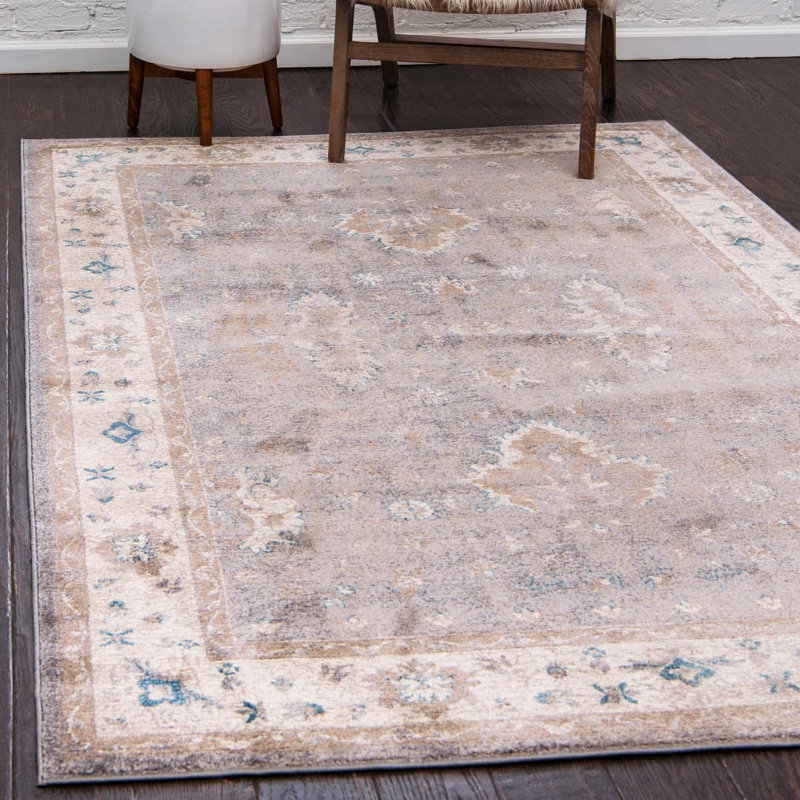 Tapis oriental gris Passyunk, Rectangle 4 pi 1 po x 6 pi 1 po