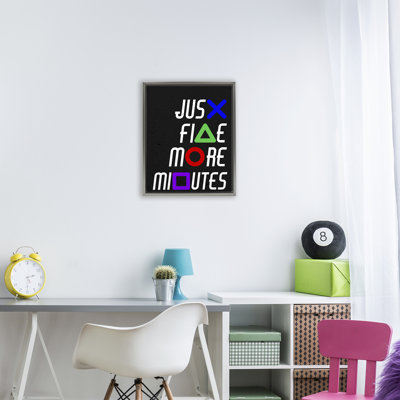 Cadre flottant avec boutons de jeu Just Five minutes, design par Kim Allen