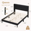 Ensemble de lit Celyn à oreilles capitonnées avec table de chevet cannelée, ensemble de meubles de chambre-2050109668-2050109666