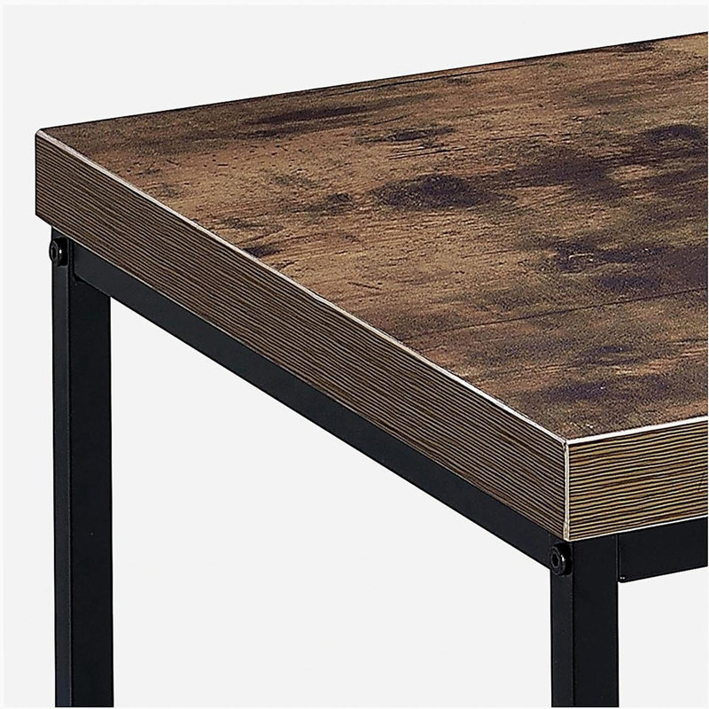 Weathered oak and black rectangular side table