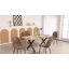 Ensemble de 4 chaises de salle à manger rétro avec revêtement en cuir polyuréthane, structure en acier-85151889