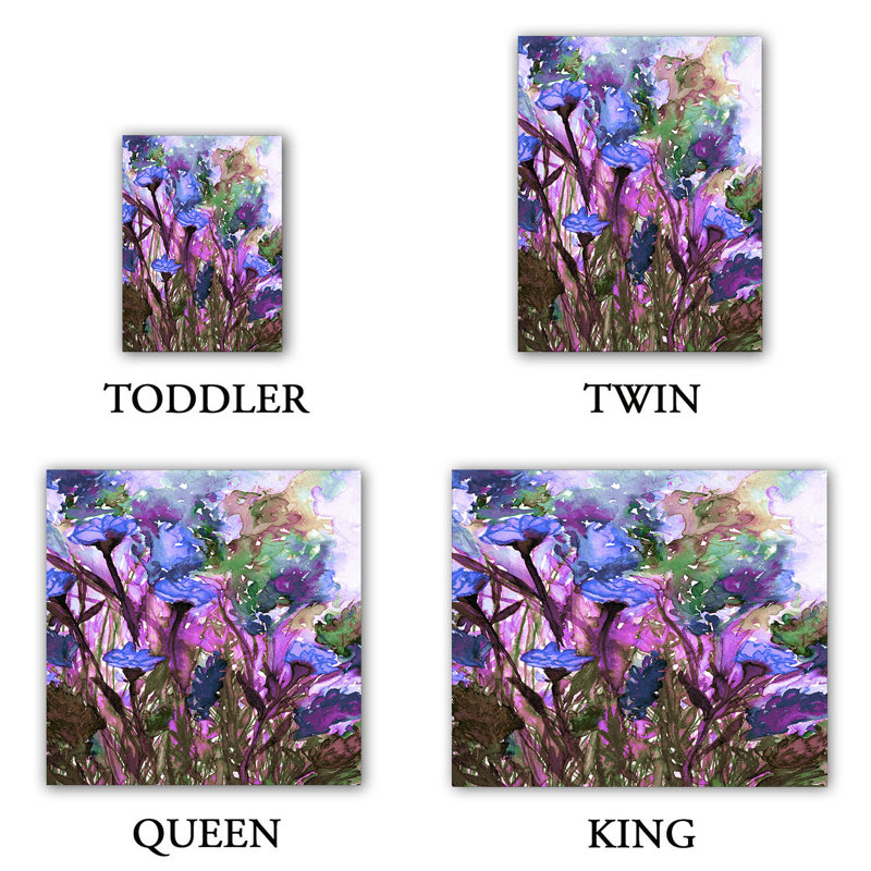 Ensemble de housse de couette floral insurgence i, 1 housse de couette grand + 2 taies standards, Mauve / Prune