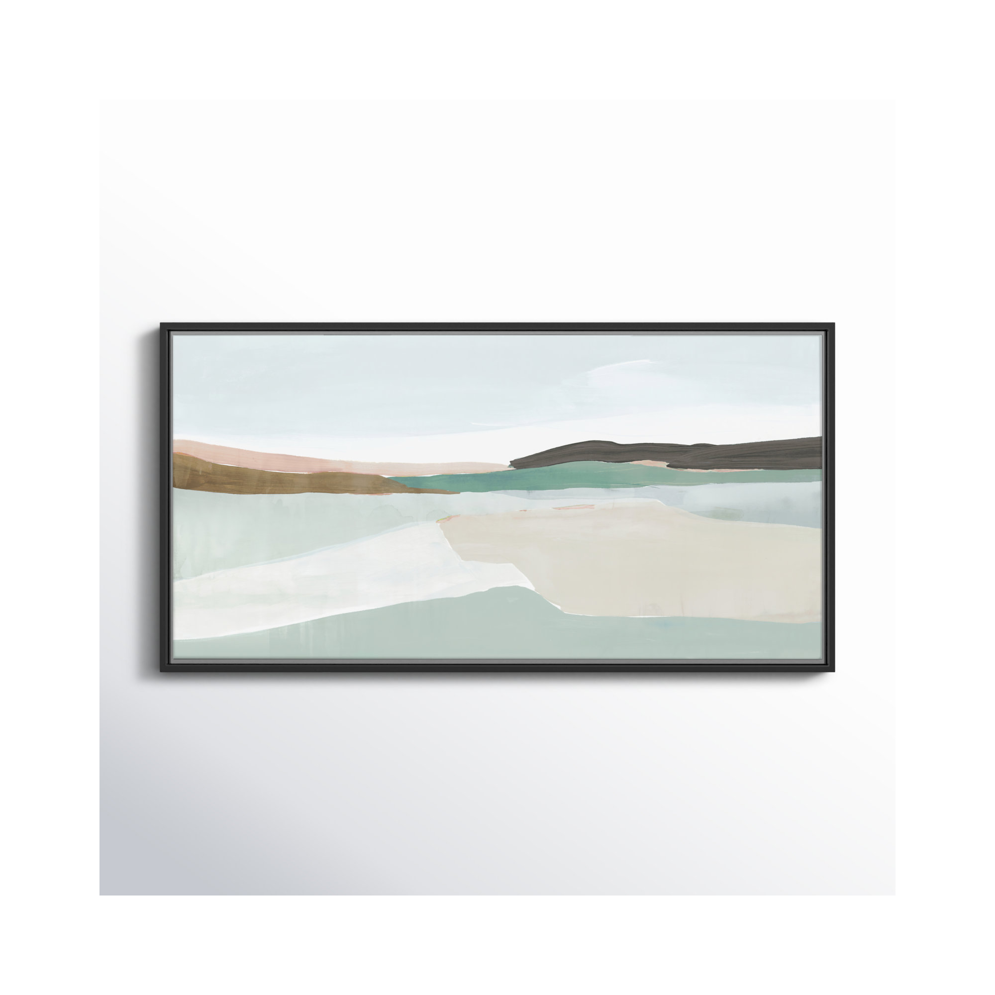 Sole of the Land I Floater Frame Painting, 21.5" H x 41.5" W, Black
