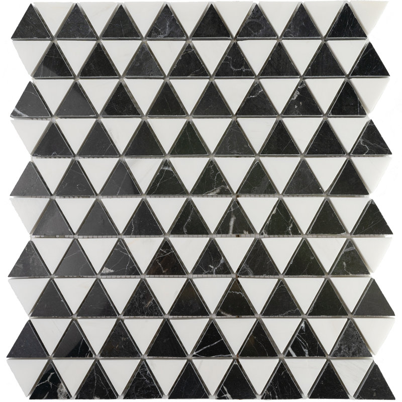DIAMOND MOSAIC TILES, White/Taurus Black