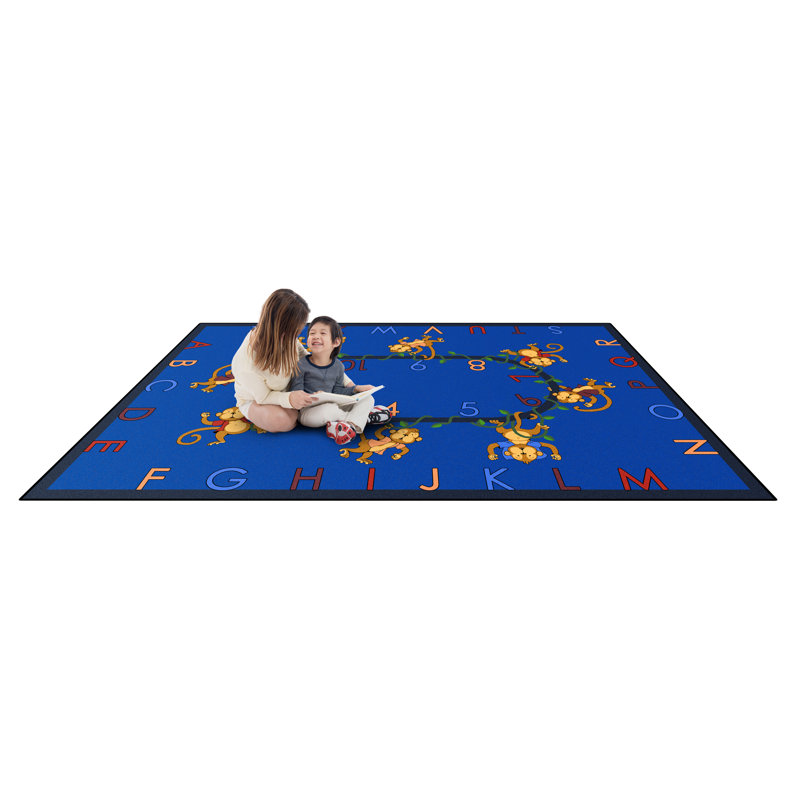 Tapis Éducatif «Monkey Business» par Joy Carpets, Rectangle 5 pi 4 po x 7 pi 8 po