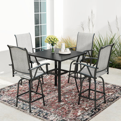4 Person Patio Swivel Counter-height Dining Set