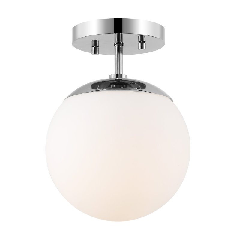 Statler Glass Semi Flush Mount, Chrome