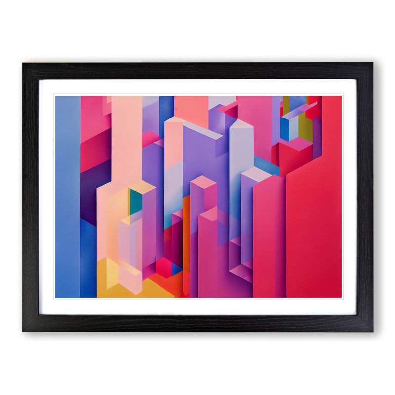 Glowing Architecture Abstract - Framed Print