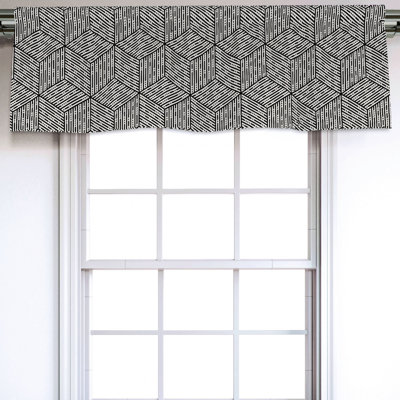 Sateen Geometric Ruffled Window Valance