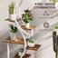 Support à plantes carbonisé avec tablettes en bois massif 24,4 x 10,2 x 61,8 po pour l'extérieur