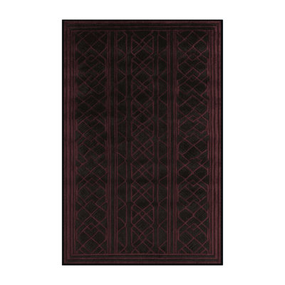 Machine Washable Trellis Brown Area Rug