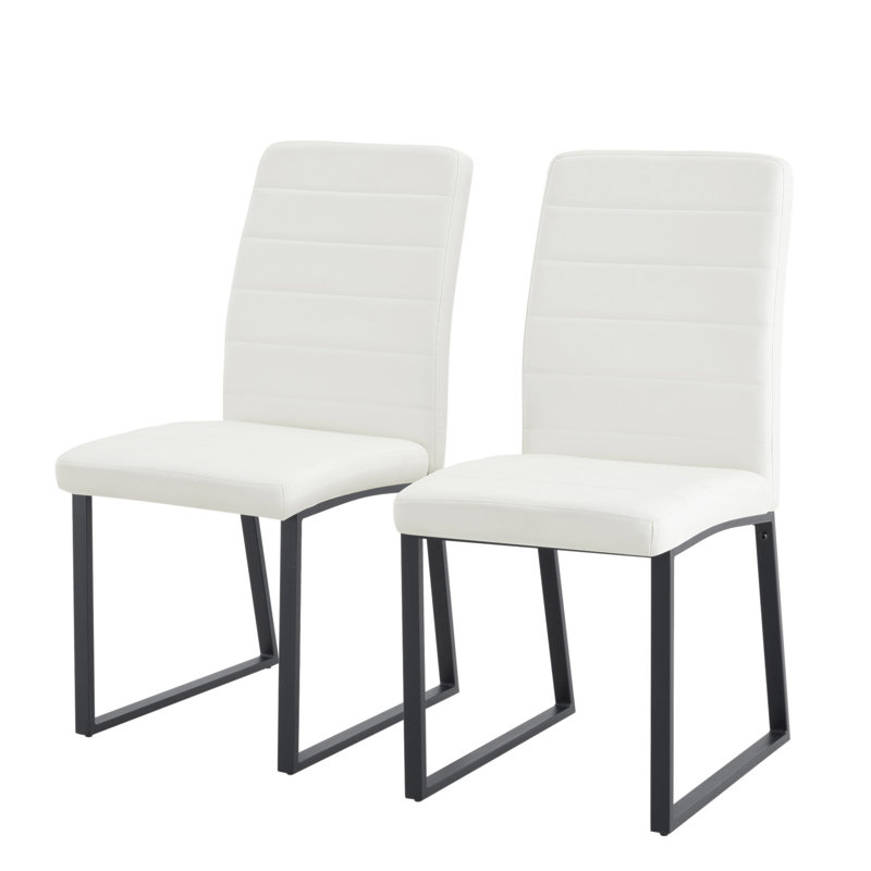 Ensemble de 2 chaises de bureau / salle à manger en polyuréthane de première qualité avec mousse haute densité, pieds en fer robuste (peinture en aérosol) et plusieurs couleurs. Assemblage facile
