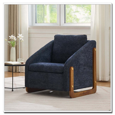 Chenille Fabric Upholstered Armchair