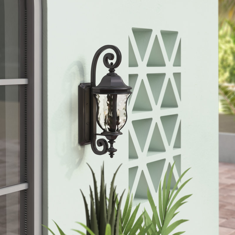 Lanterne murale d'extérieur Coutu, H 28 po x l 10,125 po, Noir